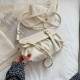 Cream White Daily Simplicity Solid Metal Accessories Decoration Fold Bags