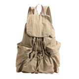 Khaki Casual Daily Solid Patchwork Draw String Zipper Bags