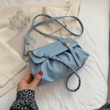 Blue Daily Simplicity Solid Metal Accessories Decoration Fold Bags