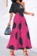 Black Pink Casual Dot Print Patchwork Letter One Shoulder A Line Dresses