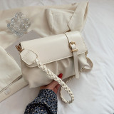 Cream White Daily Simplicity Solid Metal Accessories Decoration Fold Bags