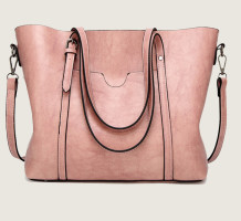 Pink Vintage Simplicity Solid Pocket Zipper Bags