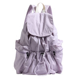 Silver Casual Daily Solid Patchwork Draw String Zipper Bags
