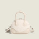 White Vintage Solid Patchwork Fluffy Bags