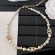 White Gold Letter Patchwork Pearl Necklaces