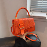 Orange Red Simplicity Animal Print Patchwork Asymmetrical Bags