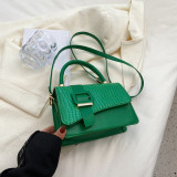 Green Simplicity Animal Print Patchwork Asymmetrical Bags