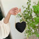 Black Daily Vintage Sequins Patchwork Zipper Bags