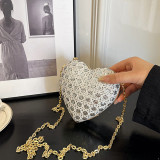 Silver Daily Vintage Sequins Patchwork Zipper Bags