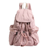 Pink Casual Daily Solid Patchwork Draw String Zipper Bags