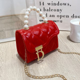 White Daily Letter Patchwork Zipper Bags