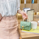 Light Green Daily Letter Patchwork Zipper Bags