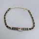 Black Simplicity Letter Patchwork Rhinestone Necklaces