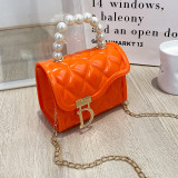 Orange Daily Letter Patchwork Zipper Bags