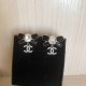 Black Elegant Letter Patchwork Rhinestone Earrings