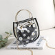 Black Daily Flowers Patchwork Zipper Bags