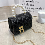 Black Daily Letter Patchwork Zipper Bags