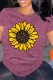 Burgundy Casual Print Patchwork O Neck T-Shirts