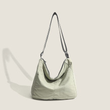 Green Casual Simplicity Solid Fold Zipper Bags