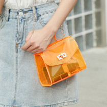 Orange Daily Solid Patchwork Zipper Bags