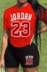 Red Casual Print Letter O Neck Short Sleeve Two Pieces