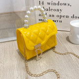 Yellow Daily Letter Patchwork Zipper Bags