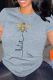 Grey Casual Print Patchwork O Neck T-Shirts