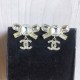 White Elegant Letter Patchwork Rhinestone Earrings