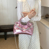 Silver Daily Solid Patchwork Bags