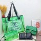 Green Street Simplicity Letter Patchwork Chains Zipper Bags