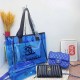 Blue Street Simplicity Letter Patchwork Chains Zipper Bags