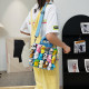 Blue Daily Animal Patchwork Fold Zipper Bags