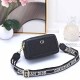 Black Casual Street Letter Patchwork Zipper Bags