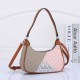 Khaki Casual Street Letter Patchwork Zipper Bags