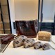 Brown Casual Street Letter Patchwork Chains Zipper Bags