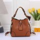 Brown Casual Street Letter Patchwork Bags