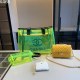 Green Yellow Street Simplicity Letter Patchwork Chains Zipper Bags
