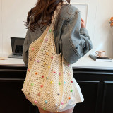 Khaki Daily Patchwork Pearl Weave Bags