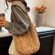 Khaki Daily Patchwork Pearl Weave Bags