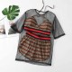 Khaki Sexy Letter Bandage See-through O Neck Short Sleeve Three Pieces