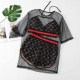 Black Sexy Letter Bandage See-through O Neck Short Sleeve Three Pieces