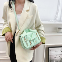 Green Daily Patchwork Zipper Bags