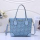 Blue Street Elegant Letter Patchwork Zipper Bags