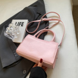 Pink Sweet Simplicity Solid With Bow Contrast Bags