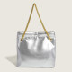 Silver Casual Simplicity Solid Chains Bags