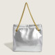 Silver Casual Simplicity Solid Chains Bags