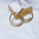 Gold Casual Street Letter Rhinestone Earrings