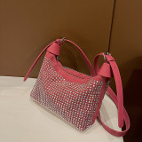 Rose Red Casual Street Solid Rhinestone Bags
