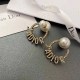 White Gold Street Elegant Letter Rhinestone Earrings