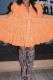 Tangerine Sweet Solid Patchwork Buckle Fold Shirt Collar Cake Skirt Dresses